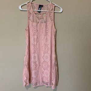 Trixxi Knee Length Size S Pink Lace OpenBack Dress